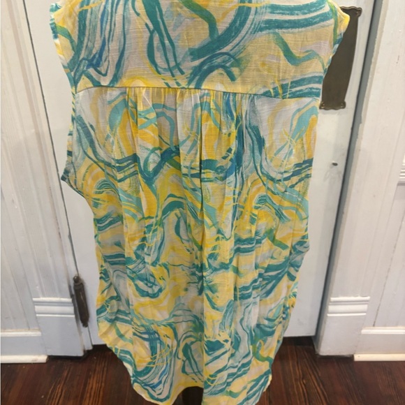 Cocomo Woman Sleeveless Summer V Neck 3/4 Button Down Blouse Sz 3X - Picture 2 of 6